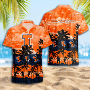 Illinois Fighting Illini Hawaiian Shirt Trending Summer. Gift For Fan S88912