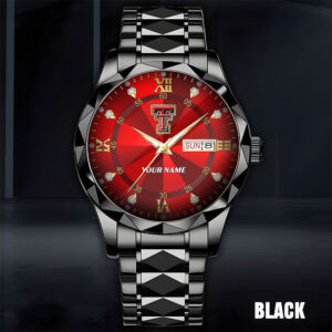 Texas Tech Red Raiders Men Luxury Hand Watch Custom Name