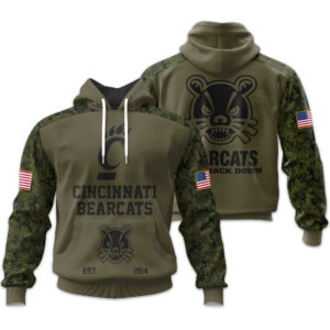 Cincinnati Bearcats | Military Green Camo Hoodie 2025