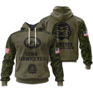 Iowa Hawkeyes | Military Green Camo Hoodie 2025