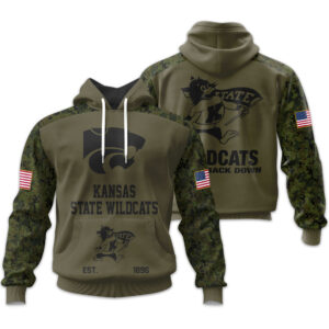 Kansas State Wildcats | Military Green Camo Hoodie 2025