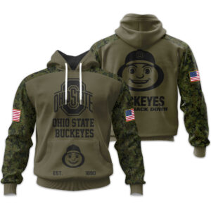 Ohio State Buckeyes | Military Green Camo Hoodie 2025