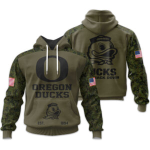 Oregon Ducks | Military Green Camo Hoodie 2025