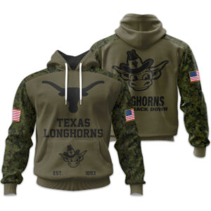 Texas Longhorns | Military Green Camo Hoodie 2025