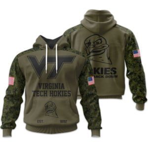 Virginia Tech Hokies | Military Green Camo Hoodie 2025