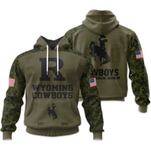 Wyoming Cowboys | Military Green Camo Hoodie 2025