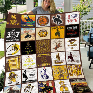 Wyoming Cowboys | Fleece Throw Blanket & Quilt V2