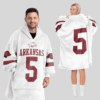 Arkansas Razorbacks - Football Unisex Blanket Hoodie Custom Name And Number