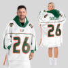 Miami Hurricanes - Football Unisex Blanket Hoodie Custom Name And Number