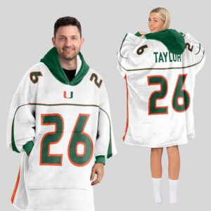 Miami Hurricanes - Football Unisex Blanket Hoodie Custom Name And Number