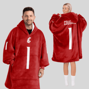 Washington State Cougars - Football Unisex Blanket Hoodie Custom Name And Number