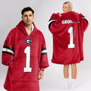 Georgia Bulldogs - Football Unisex Blanket Hoodie Custom Name And Number