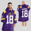 LSU TIGERS - Football Unisex Blanket Hoodie Custom Name And Number
