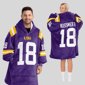 LSU TIGERS - Football Unisex Blanket Hoodie Custom Name And Number