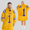 LSU TIGERS - Football Unisex Blanket Hoodie Custom Name And Number
