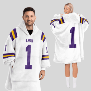 LSU TIGERS - Football Unisex Blanket Hoodie Custom Name And Number