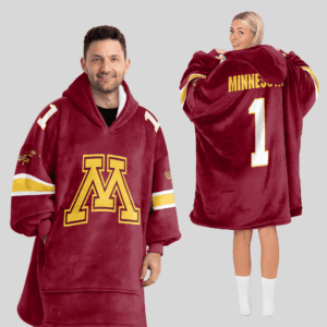 Minnesota Golden Gophers - Football Unisex Blanket Hoodie Custom Name And Number