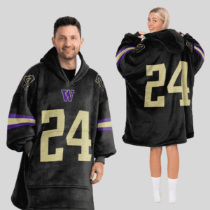 Washington Huskies - Football Unisex Blanket Hoodie Custom Name And Number