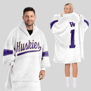 Washington Huskies - Football Unisex Blanket Hoodie Custom Name And Number