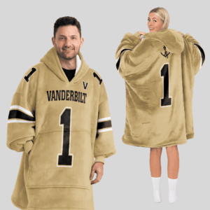 Vanderbilt Commodores - Football Unisex Blanket Hoodie Custom Name And Number