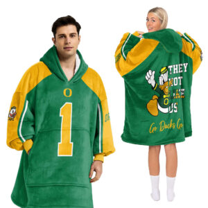 Oregon Ducks - Football Unisex Blanket Hoodie Custom Name And Number