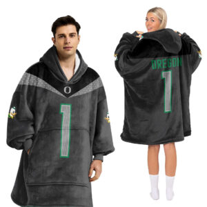 Oregon Ducks - Football Unisex Blanket Hoodie Custom Name And Number