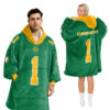 Oregon Ducks - Football Unisex Blanket Hoodie Custom Name And Number