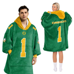 Oregon Ducks - Football Unisex Blanket Hoodie Custom Name And Number