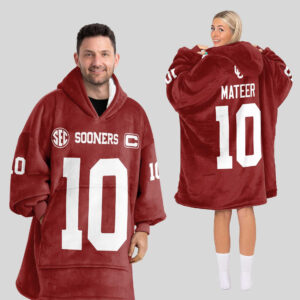 Oklahoma Sooners - Football Unisex Blanket Hoodie Custom Name And Number