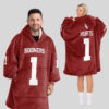 Oklahoma Sooners - Football Unisex Blanket Hoodie Custom Name And Number