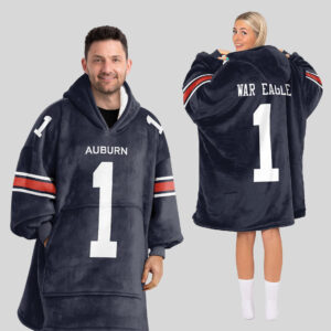 Auburn Tigers - Football Unisex Blanket Hoodie Custom Name And Number