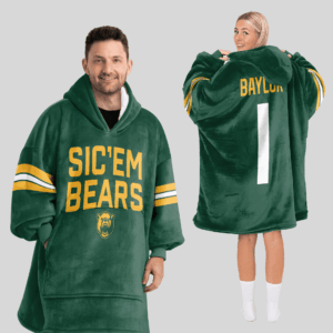 Baylor Bears - Football Unisex Blanket Hoodie Custom Name And Number