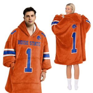 Boise State Broncos - Football Unisex Blanket Hoodie Custom Name And Number