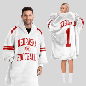 Nebraska Cornhuskers - Football Unisex Blanket Hoodie Custom Name And Number