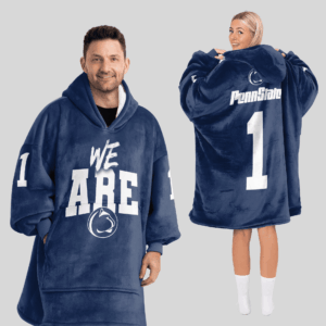 Penn State Nittany Lions - Football Unisex Blanket Hoodie Custom Name And Number