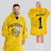 Michigan Wolverines - Football Unisex Blanket Hoodie Custom Name And Number