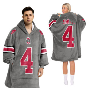 Ohio State Buckeyes - Football Unisex Blanket Hoodie Custom Name And Number