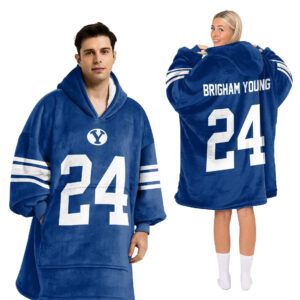 BYU Cougars - Football Unisex Blanket Hoodie Custom Name And Number