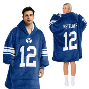 BYU Cougars - Football Unisex Blanket Hoodie Custom Name And Number