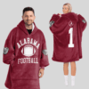 Alabama Crimson Tide - Football Unisex Blanket Hoodie Custom Name And Number