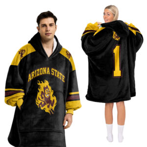 Arizona State Sun Devils - Football Unisex Blanket Hoodie Custom Name And Number