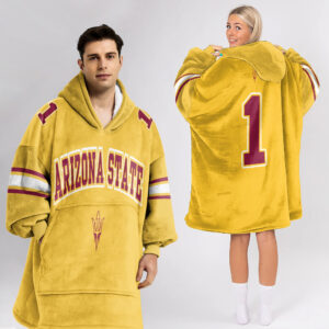 Arizona State Sun Devils - Football Unisex Blanket Hoodie Custom Name And Number