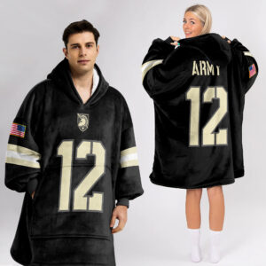 Army Black Knights - Football Unisex Blanket Hoodie Custom Name And Number