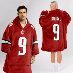 Indiana Hoosiers - Football Unisex Blanket Hoodie Custom Name And Number