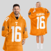 Tennessee Volunteers - Football Unisex Blanket Hoodie Custom Name And Number